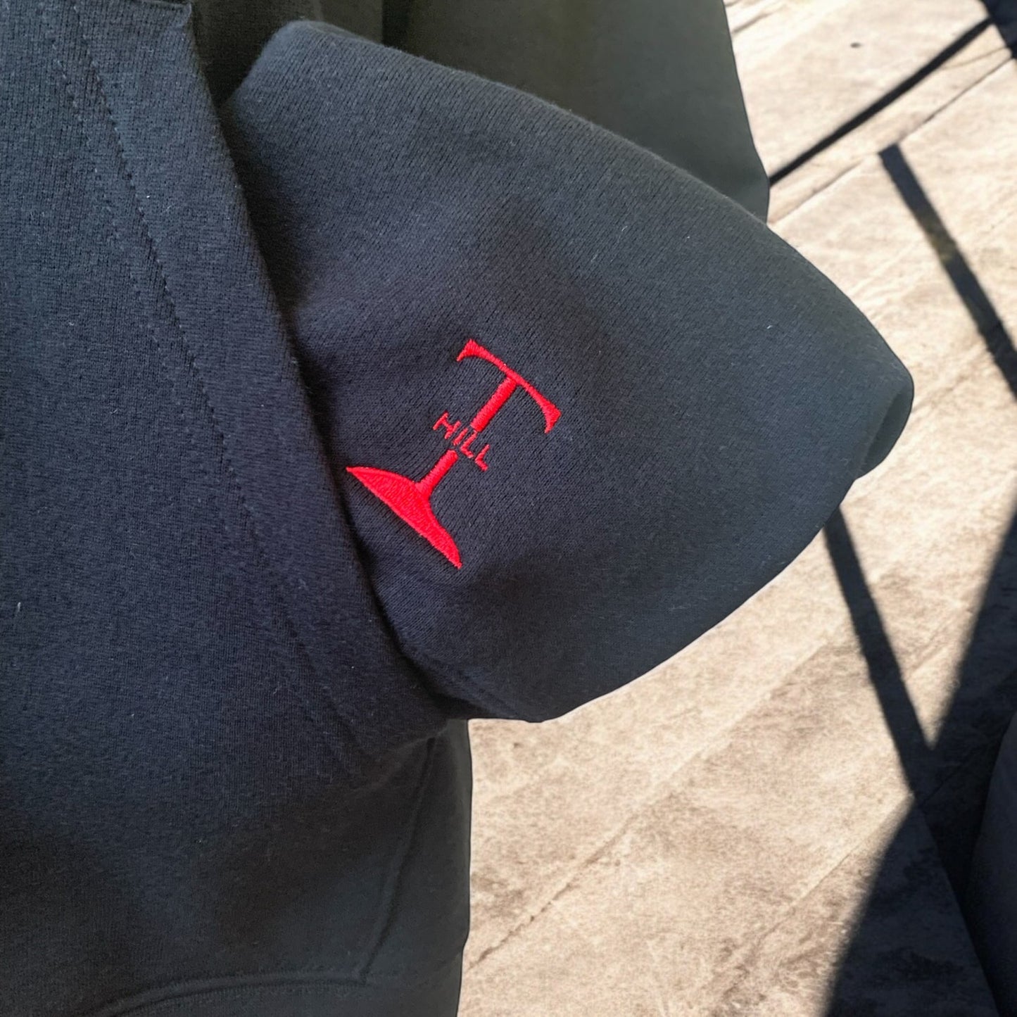 ***Pre Order*** Embroidered Black Hoodie With Red Letters Long Sleeve with the empowering and inspiring phrase "Moving Forward" Unisex (Men's Hoodie / Women's Hoodie) **Free Shipping**