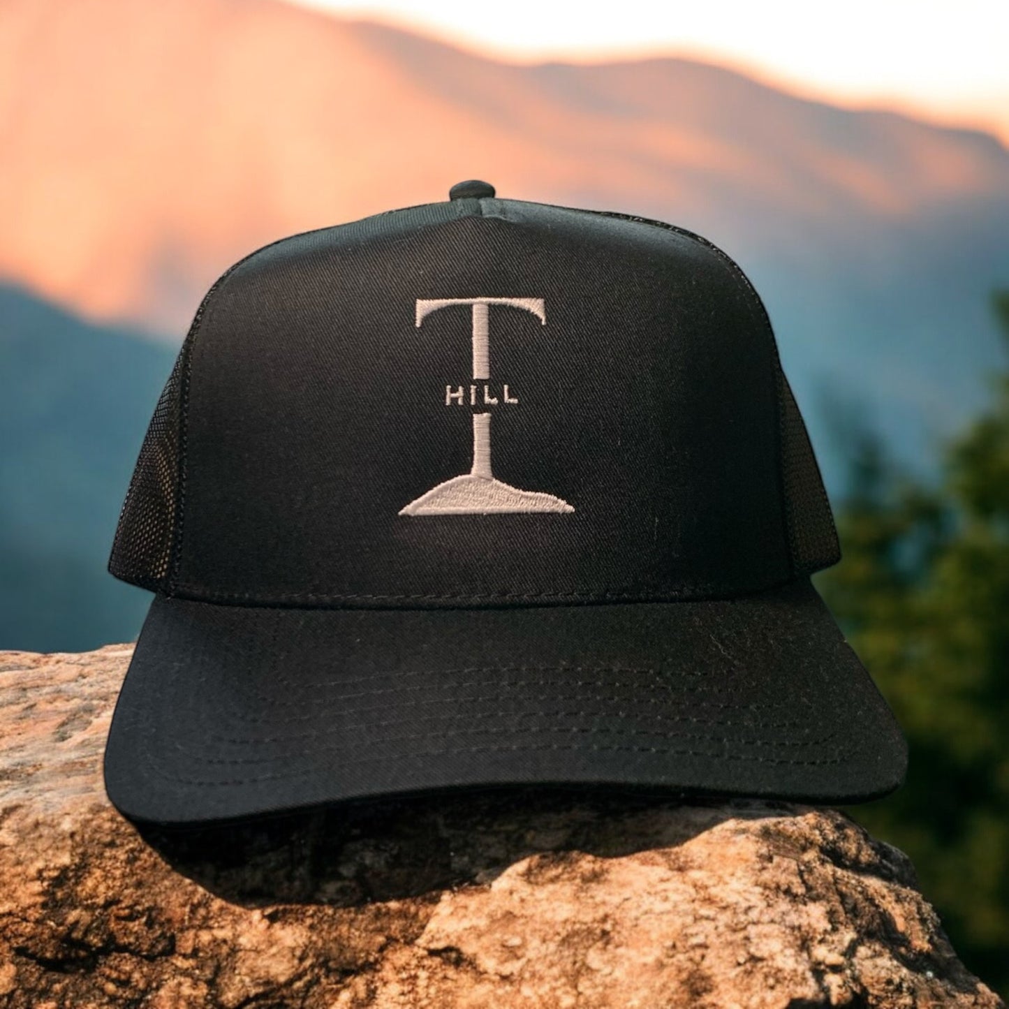 T Hill Embroidered Black Trucker Hat Snapback - One Size Fits All ** Free Shipping **