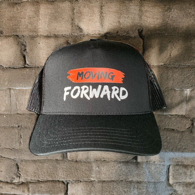Moving Forward Black Trucker Hat Snapback One Size Fits All ** Free Shipping **