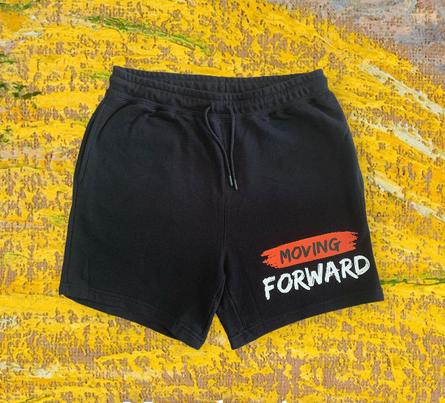 Black Shorts with the empowering and inspiring phrase "Moving Forward" Unisex (Men Shorts / Women Shorts) **Free Shipping**