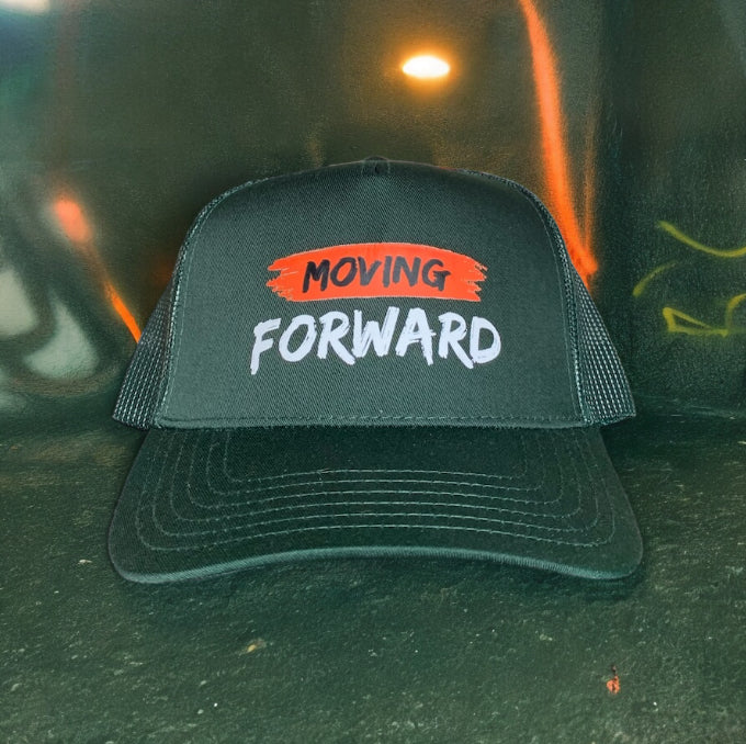 Moving Forward Forest Green Trucker Hat Snapback - One Size Fits All ** Free Shipping **