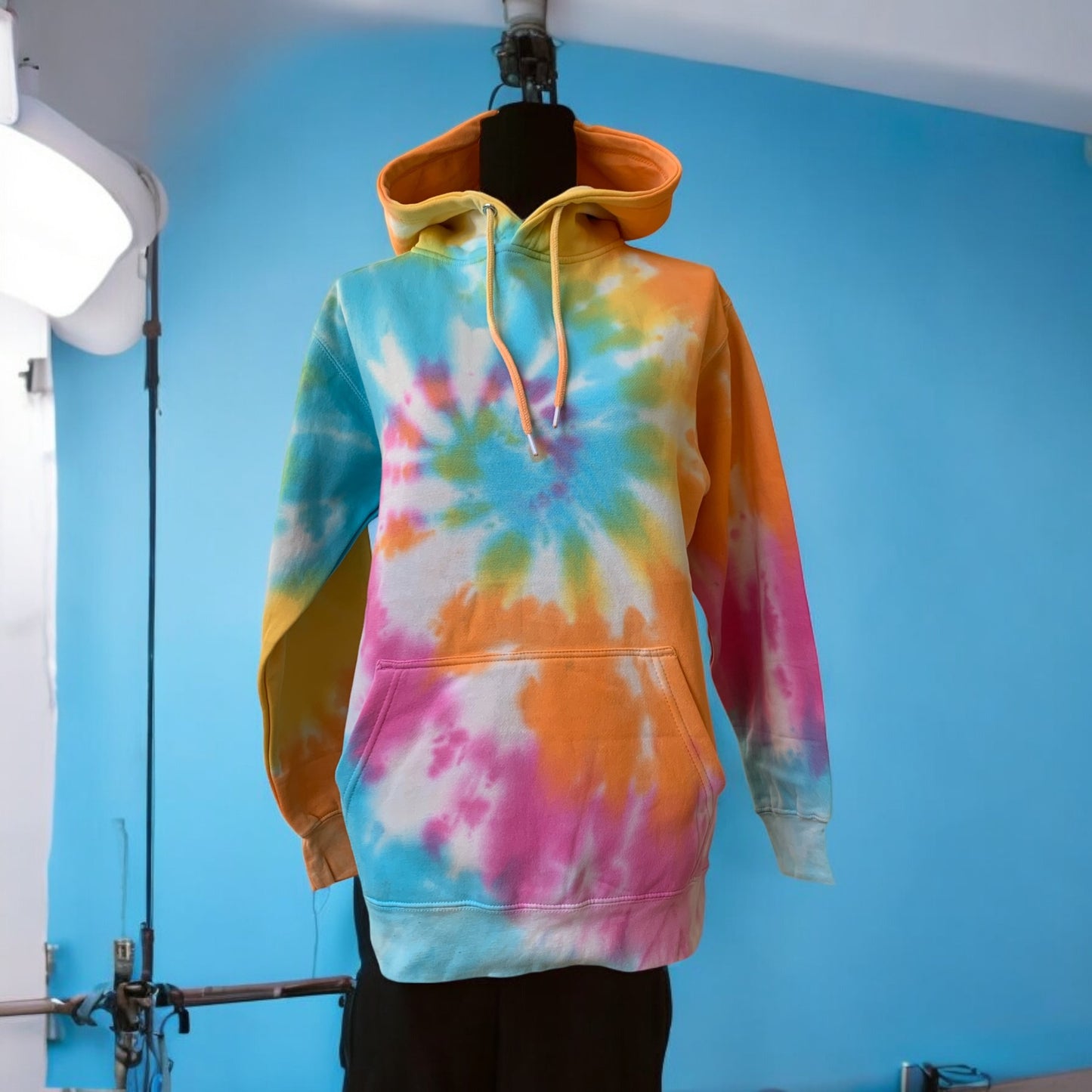 🔥New!! Embroidered Tish Hill Logo - Vibrant Tie-Dye Hoodie – Bold, Cozy & One-of-a-Kind! Medium but runs small