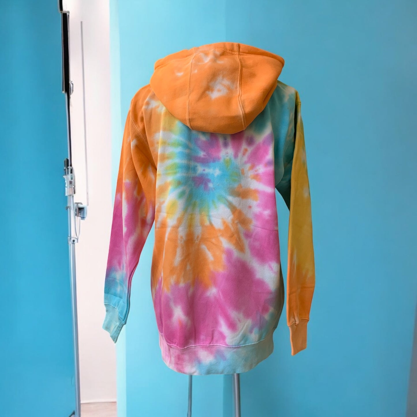 🔥New!! Embroidered Tish Hill Logo - Vibrant Tie-Dye Hoodie – Bold, Cozy & One-of-a-Kind! Medium but runs small