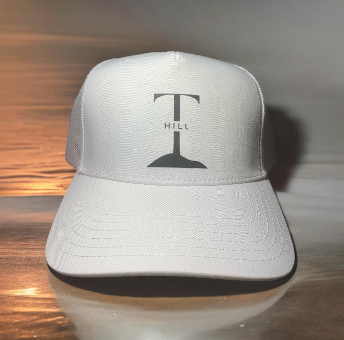 T Hill White Trucker Hat Snapback With Printed Logo One Size Fits All ** Free Shipping **