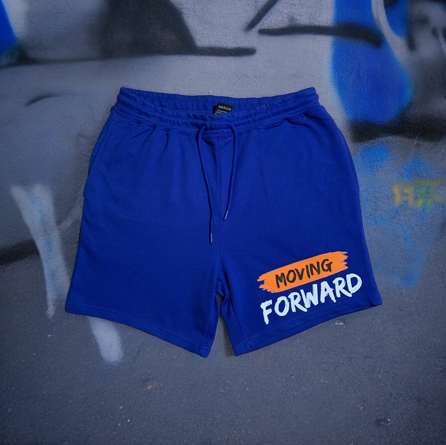 Royal Blue Shorts with the empowering and inspiring phrase "Moving Forward" Unisex (Men Shorts / Women Shorts) **Free Shipping**