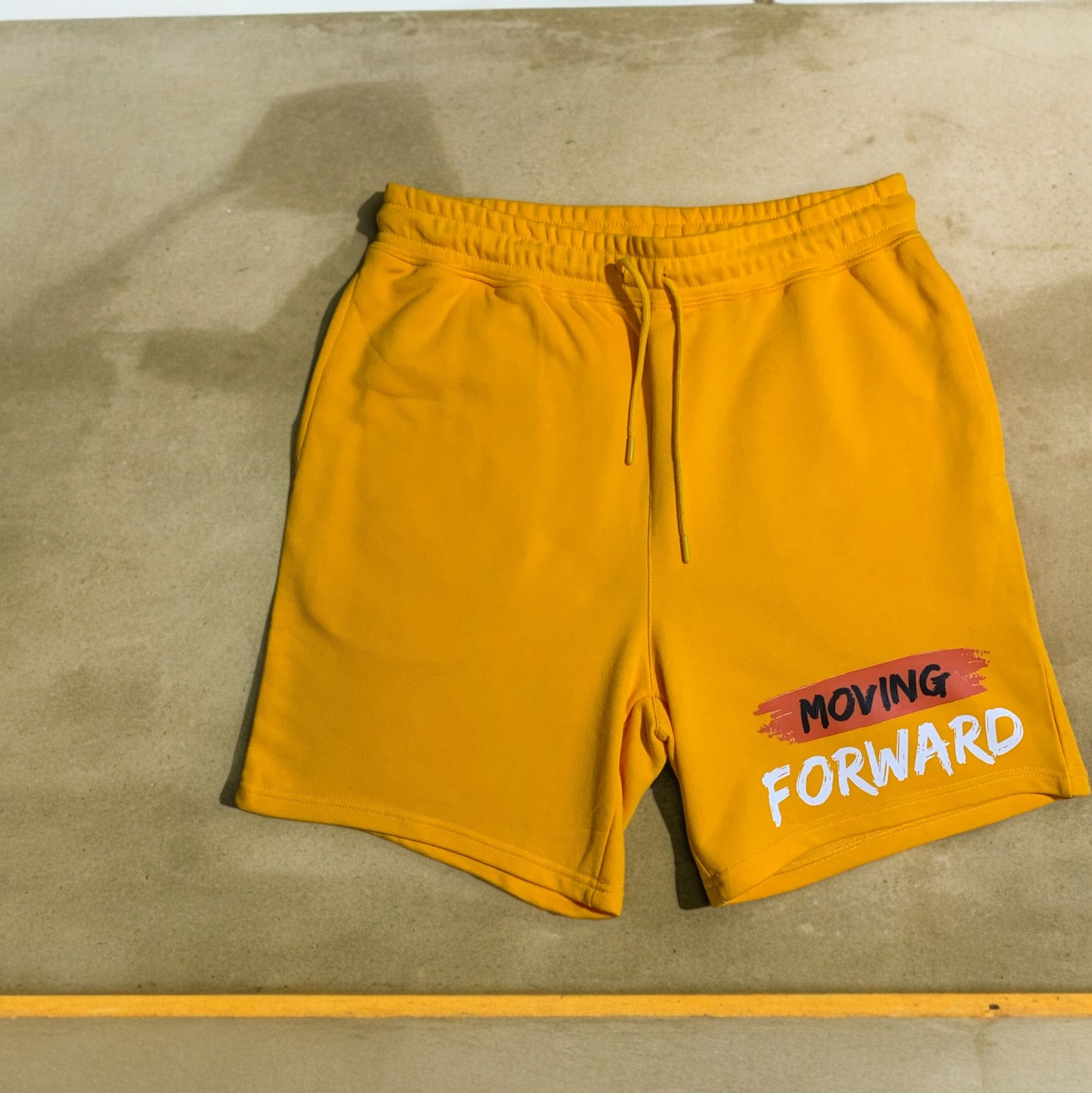 Gold Shorts with the empowering and inspiring phrase "Moving Forward" Unisex (Men Shorts / Women Shorts) **Free Shipping**