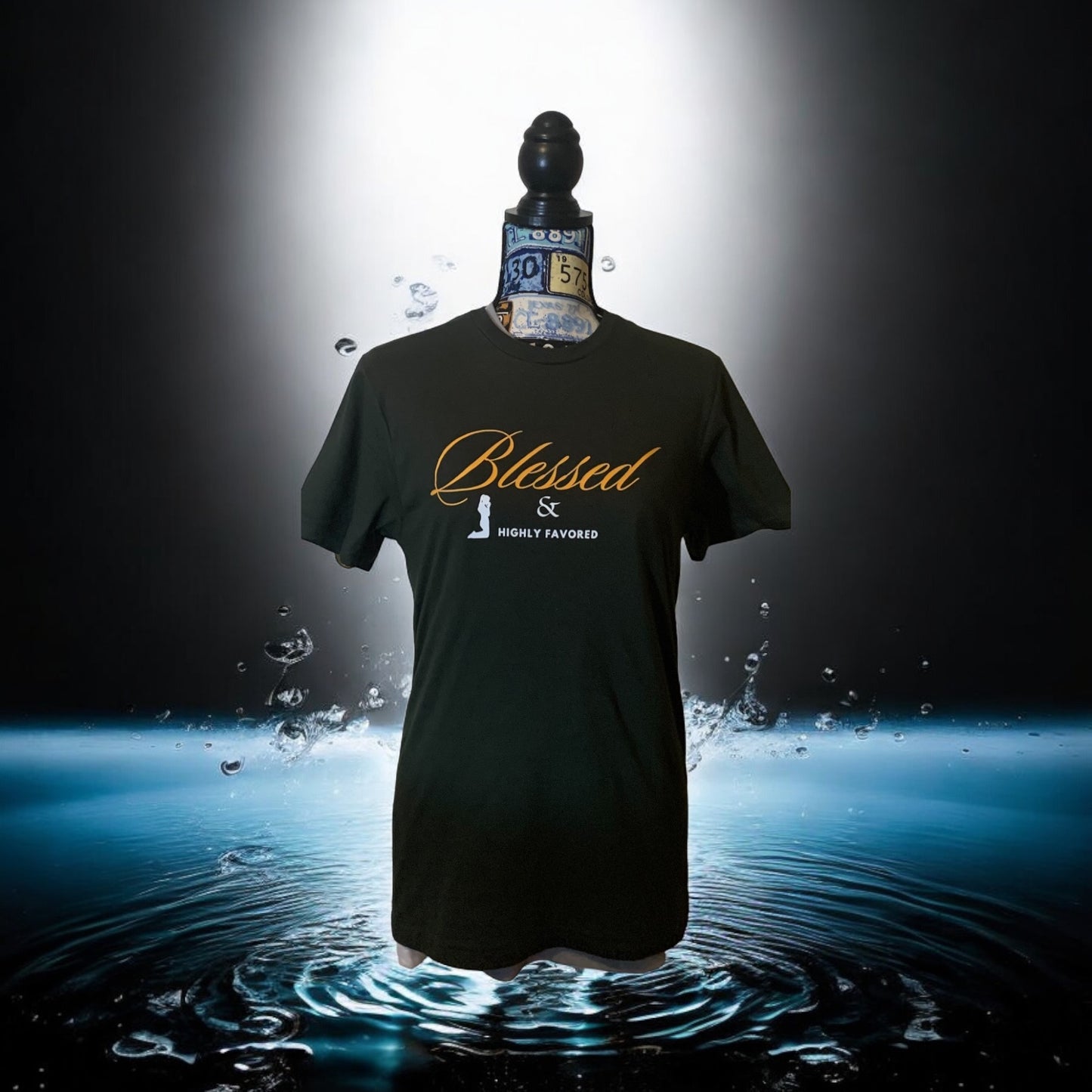 Forest Green Short Sleeve T-shirt with the empowering and inspiring phrase "Blessed & Highly Favored" Women's Shirt **Free Shipping**