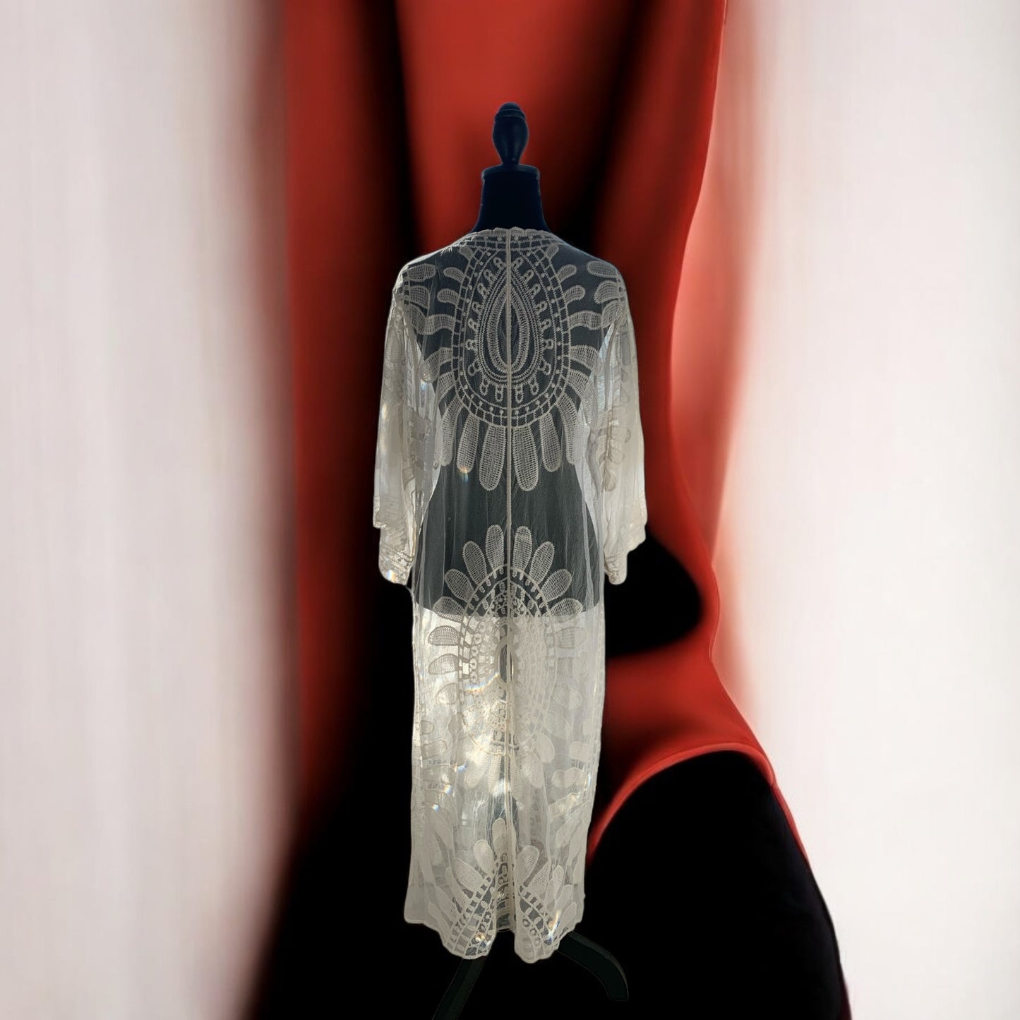 New! Elegant Beige Sheer Kimono **Free Shipping**