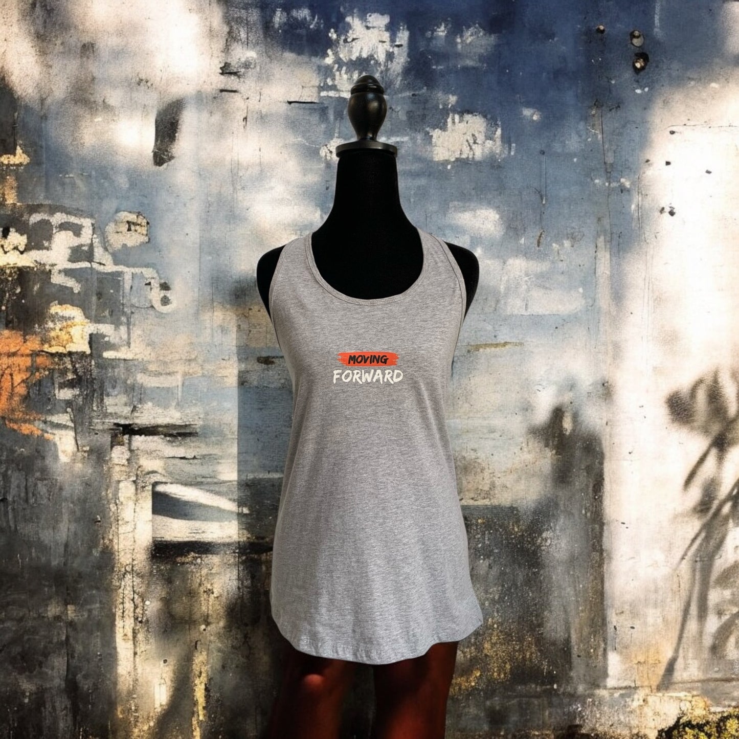 HEATHER GREY "Moving Forward" Racerback Tank