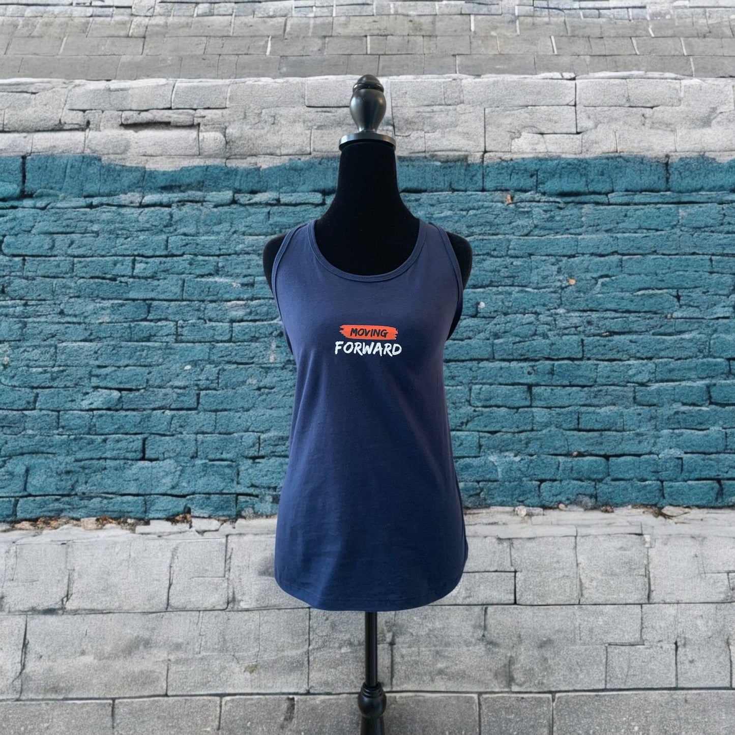 NAVY BLUE "Moving Forward" Racerback Tank