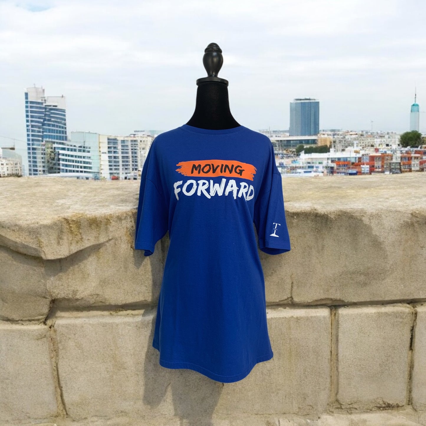 Royal Blue Short Sleeve T-shirt with the empowering and inspiring phrase "Moving Forward" Unisex (Men / Women) **Free Shipping**