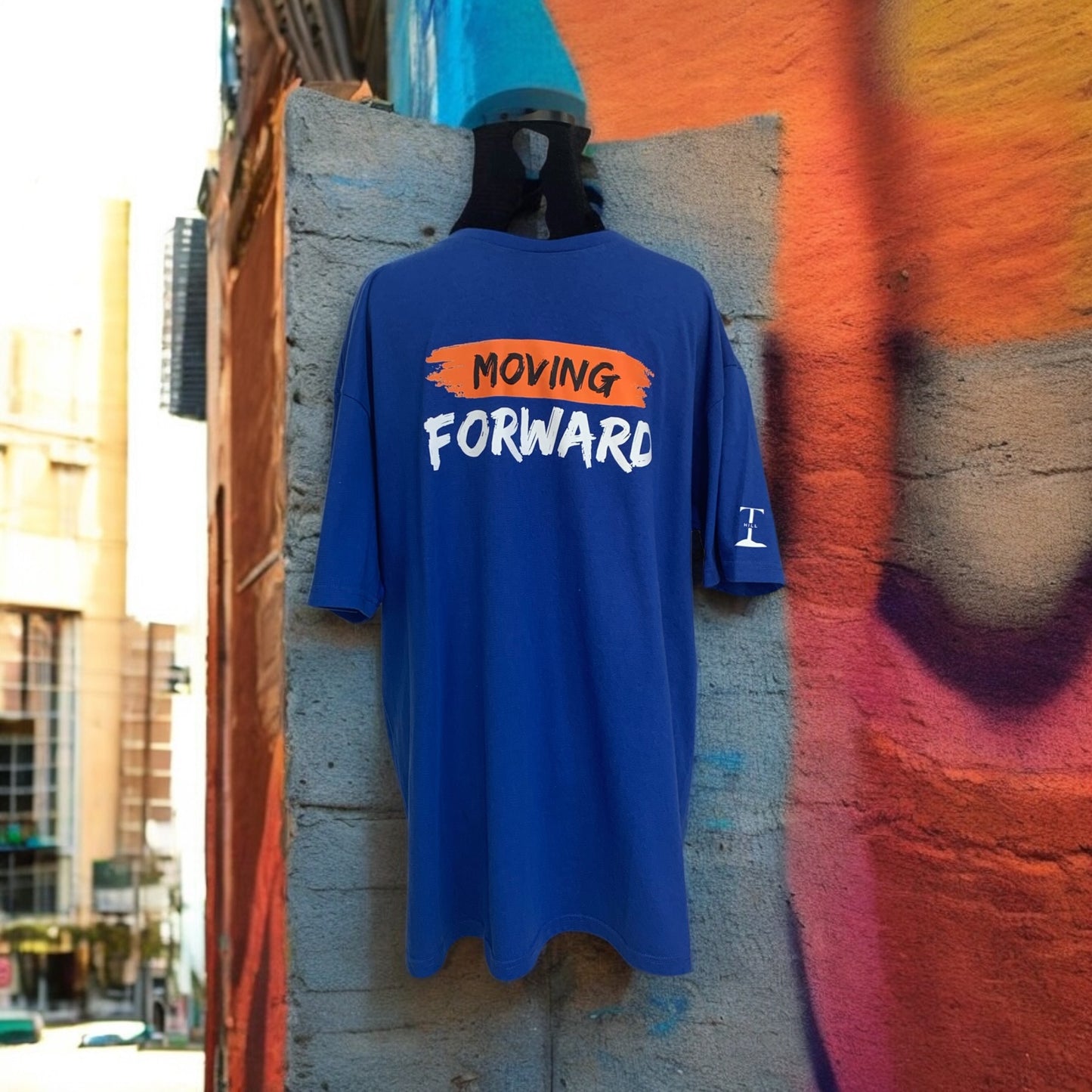 Royal Blue Short Sleeve T-shirt with the empowering and inspiring phrase "Moving Forward" Unisex (Men / Women) **Free Shipping**