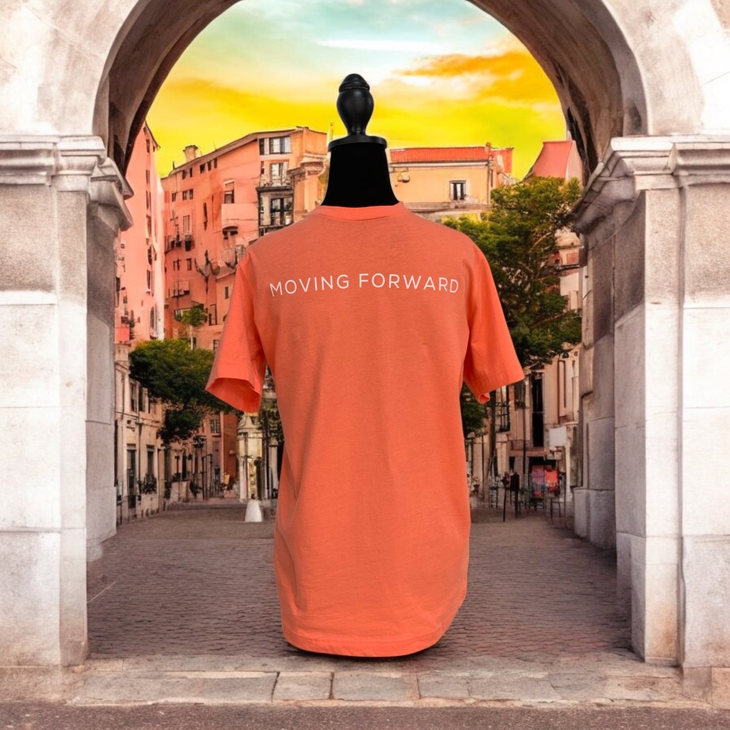Peach Short Sleeve T-shirt with the empowering and inspiring phrase "Moving Forward" Unisex (Men / Women) **Free Shipping**