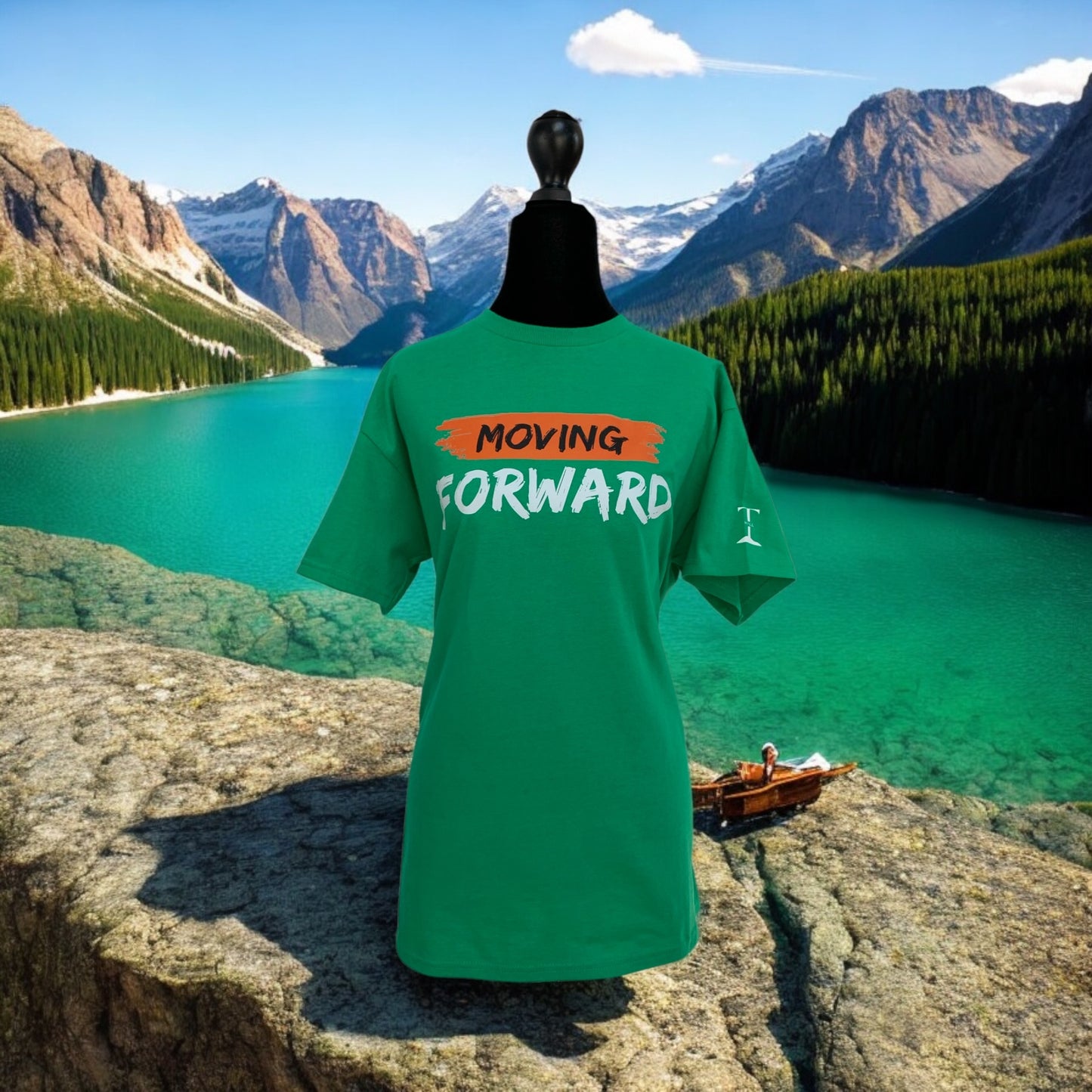 Irish Green Short Sleeve T-shirt with the empowering and inspiring phrase "Moving Forward" Unisex (Men / Women) **Free Shipping**