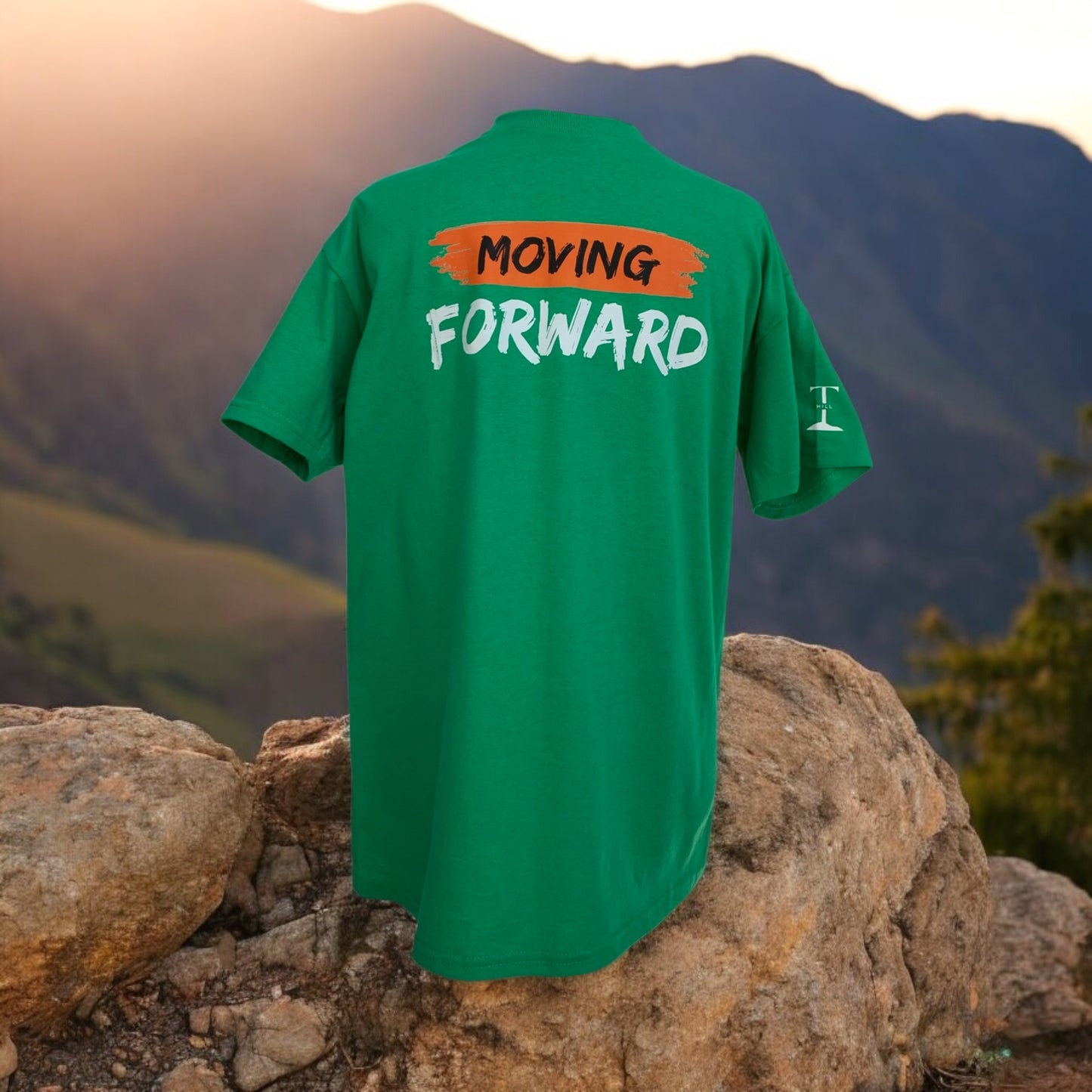 Irish Green Short Sleeve T-shirt with the empowering and inspiring phrase "Moving Forward" Unisex (Men / Women) **Free Shipping**