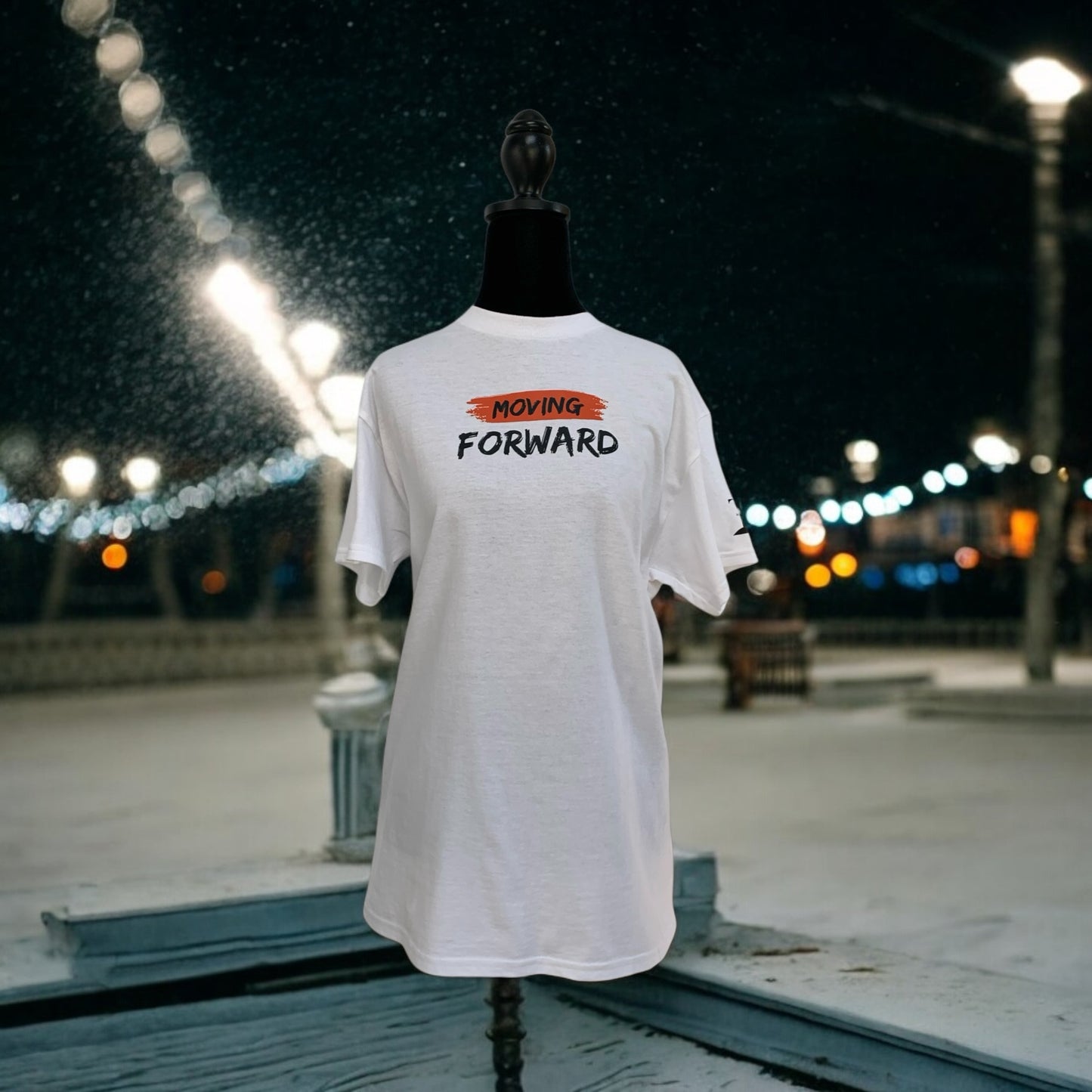 White Short Sleeve T-shirt with the empowering and inspiring phrase "Moving Forward". Unisex (Men / Women) **Free Shipping**