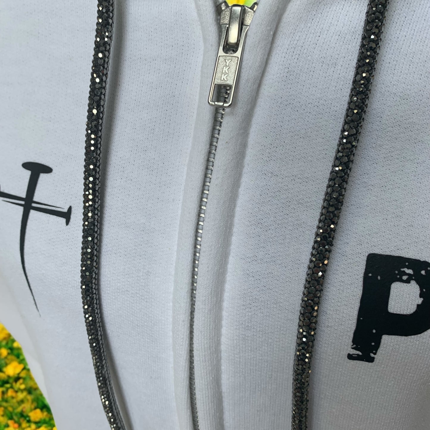 NEW!! "Just Pray" White Zip-Up Hoodie – Dynamic Sparkle Edition (Men / Women) **Free Shipping**