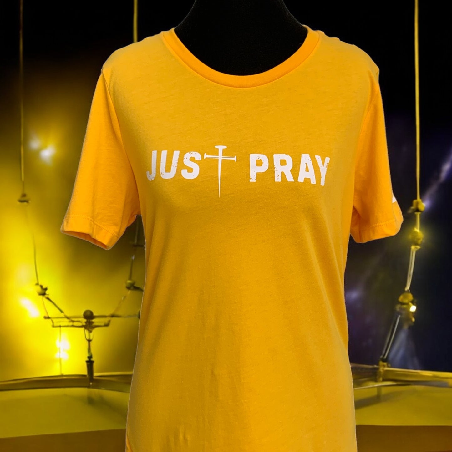 NEW !! "Just Pray" Gold Bella + Canvas Soft-Style T-Shirt (Men / Women) **Free Shipping**
