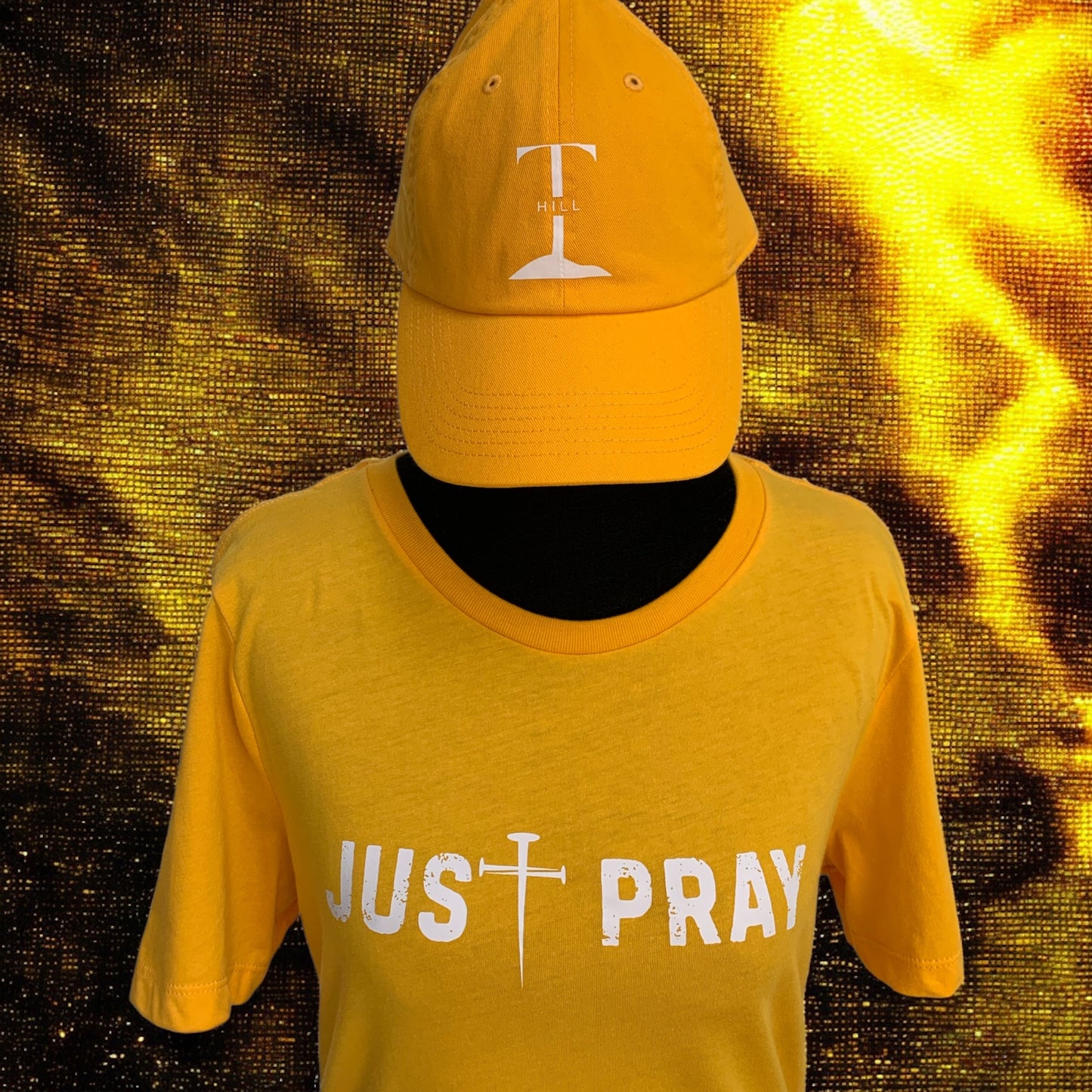 NEW !! "Just Pray" Gold Bella + Canvas Soft-Style T-Shirt (Men / Women) **Free Shipping**
