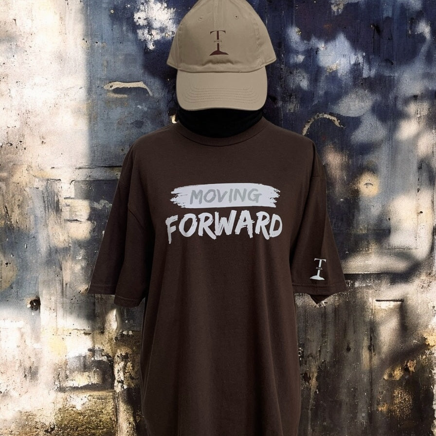 Chocolate Soft-Style Short Sleeve T-shirt with the empowering and inspiring phrase "Moving Forward" Unisex (Men / Women) **Free Shipping**