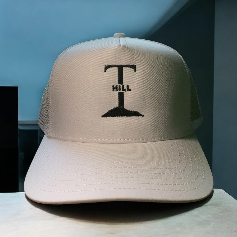 T Hill Embroidered White Trucker Hat Snapback - One Size Fits All ** Free Shipping **