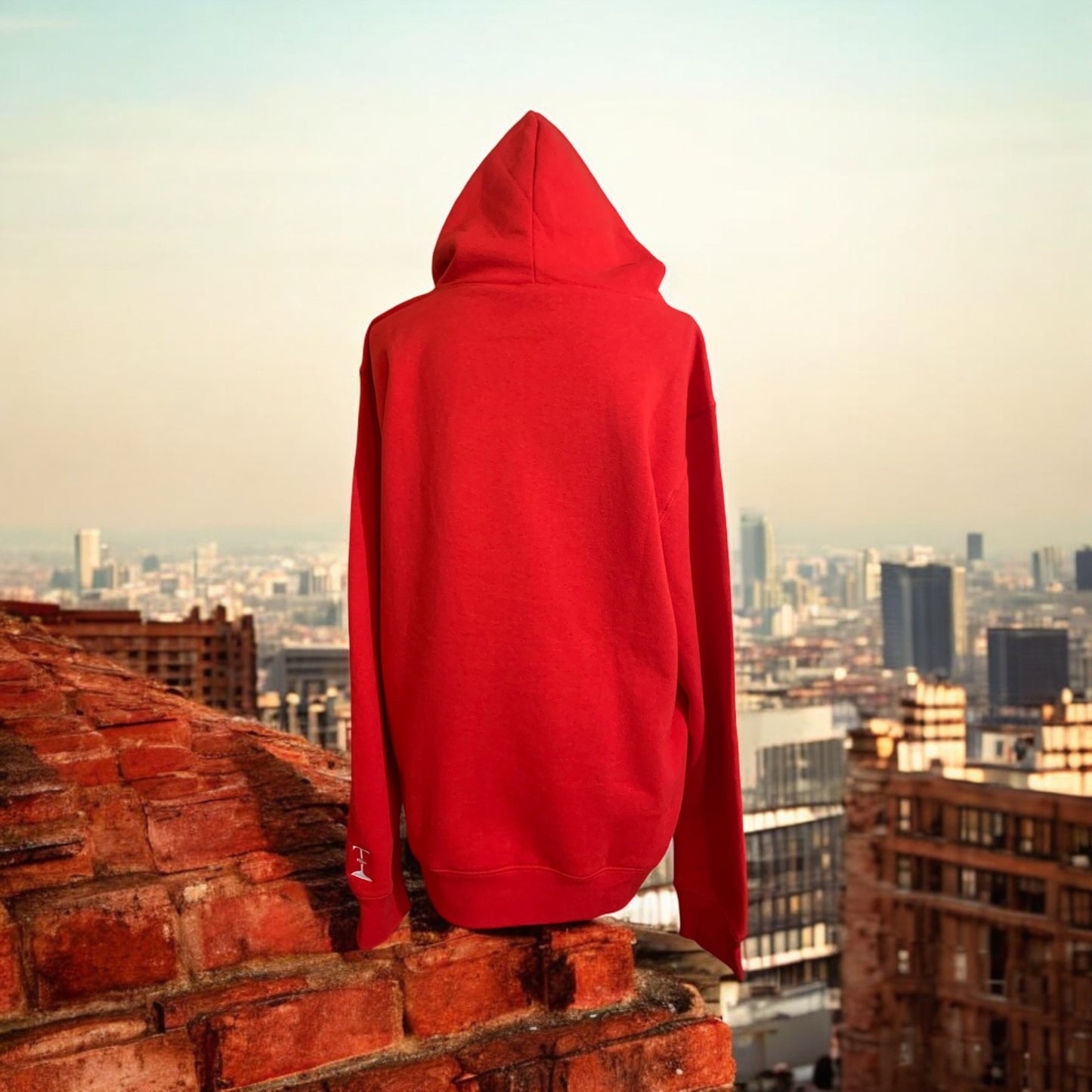 Large Embroidered Red Hoodie With White Letters Long Sleeve with the empowering and inspiring phrase "Moving Forward" Unisex (Men's Hoodie / Women's Hoodie) **Free Shipping**
