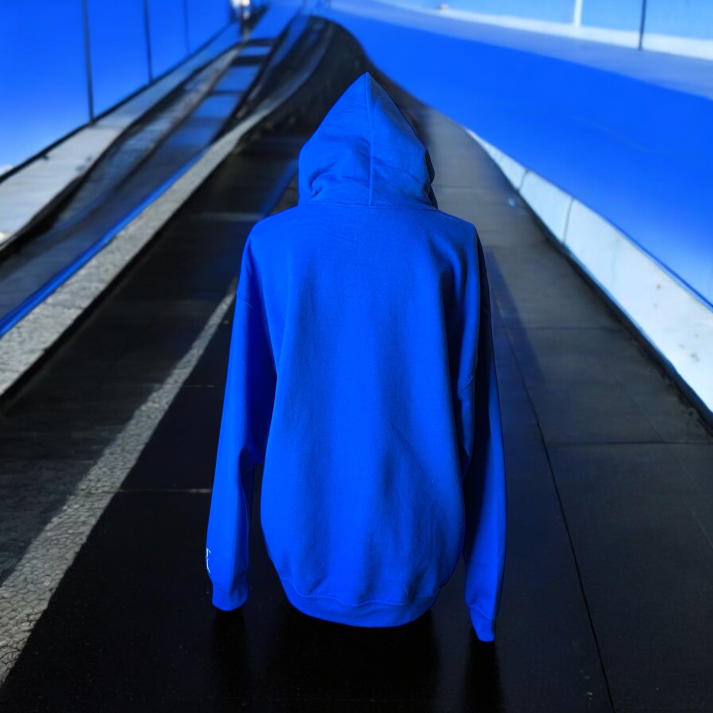 Royal Blue Hoodie With White Letters Long Sleeve with the empowering and inspiring phrase "Moving Forward" Unisex (Men's Hoodie / Women's Hoodie) **Free Shipping**