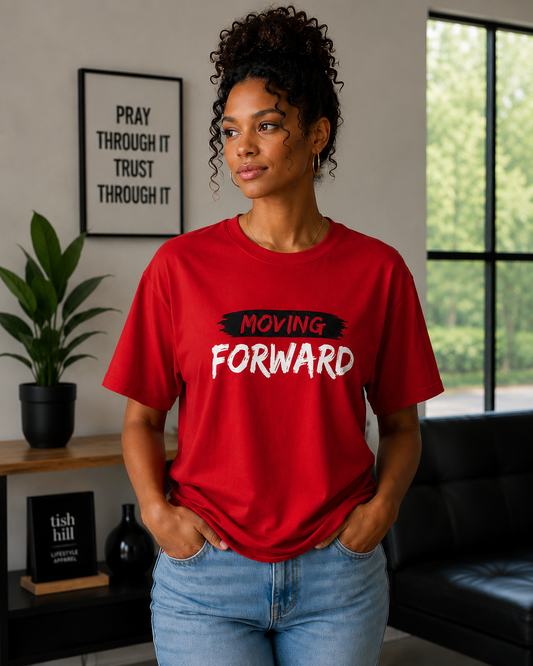 Moving Forward™ Statement Tee – Red / Black / White Edition