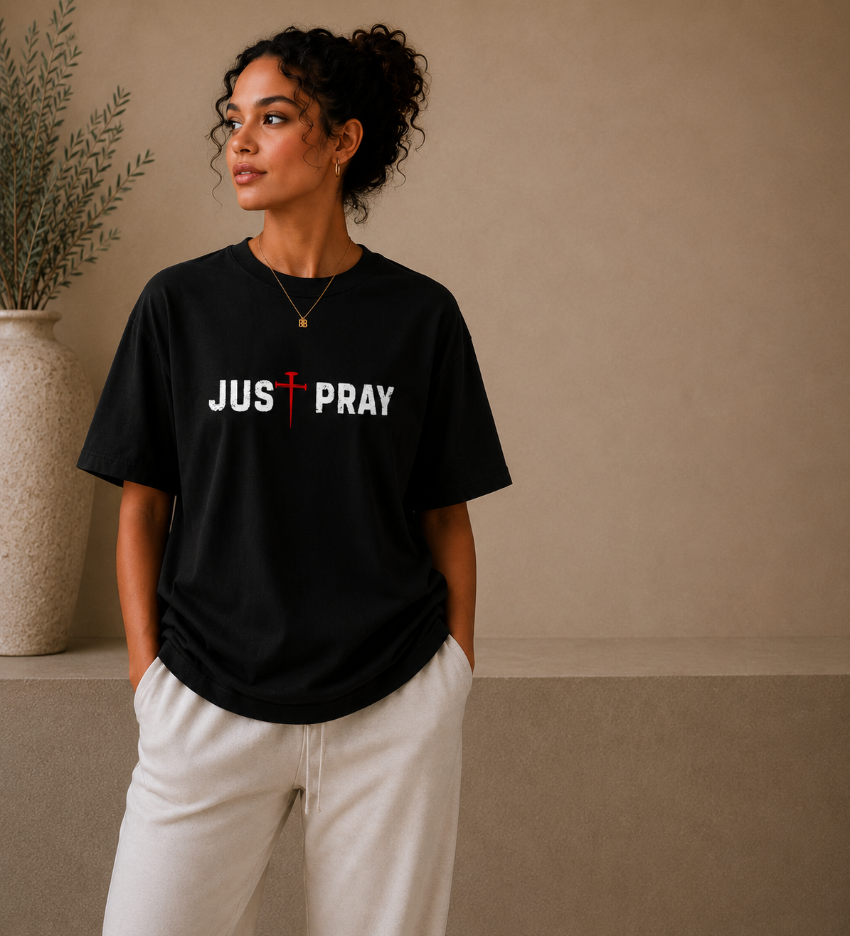 JUST PRAY™ Signature Tee Black/Red