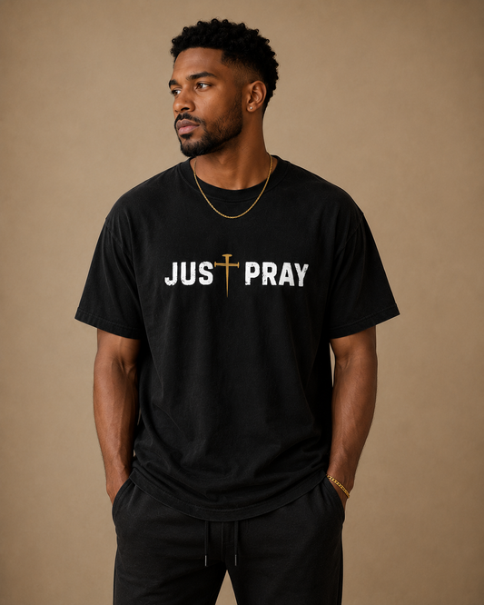 JUST PRAY™ Signature Tee Black/Gold
