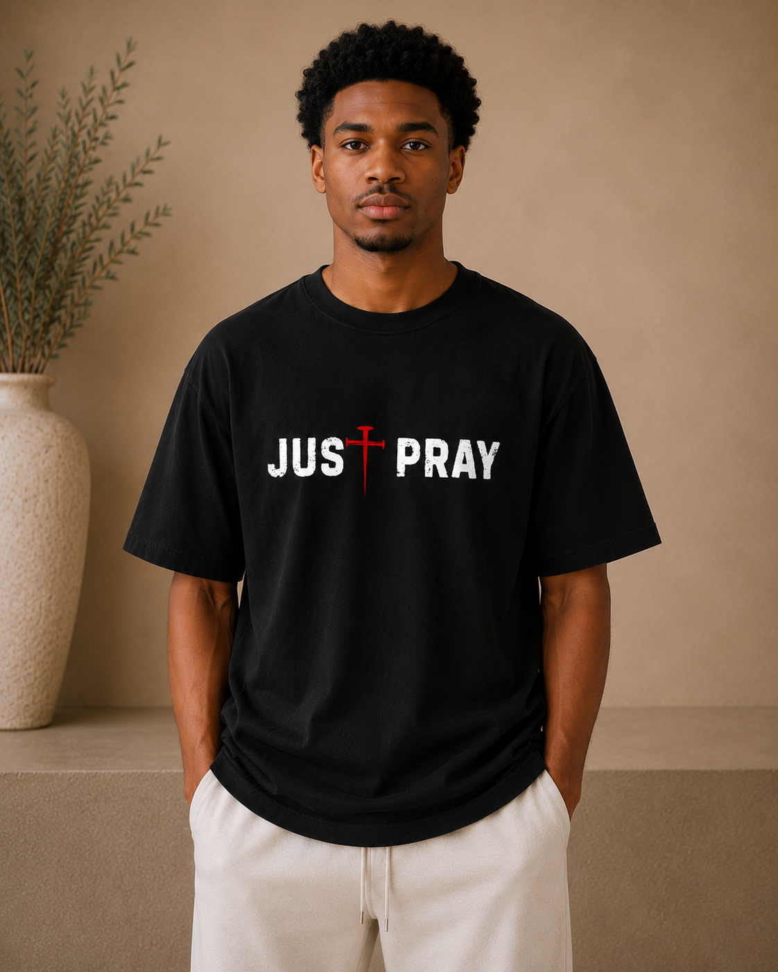 JUST PRAY™ Signature Tee Black/Red