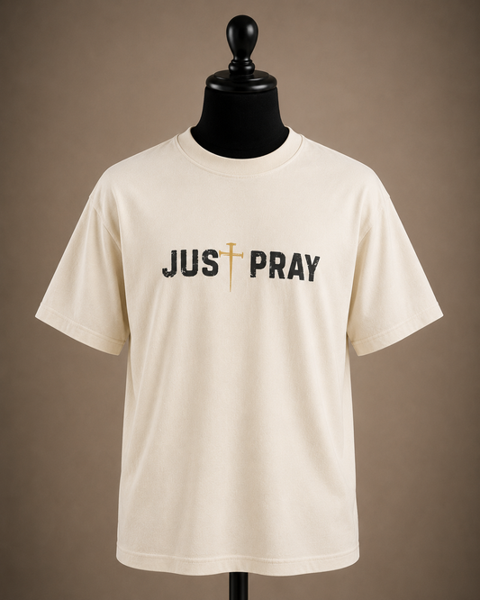 JUST PRAY™ Signature Tee  Ivory/Gold