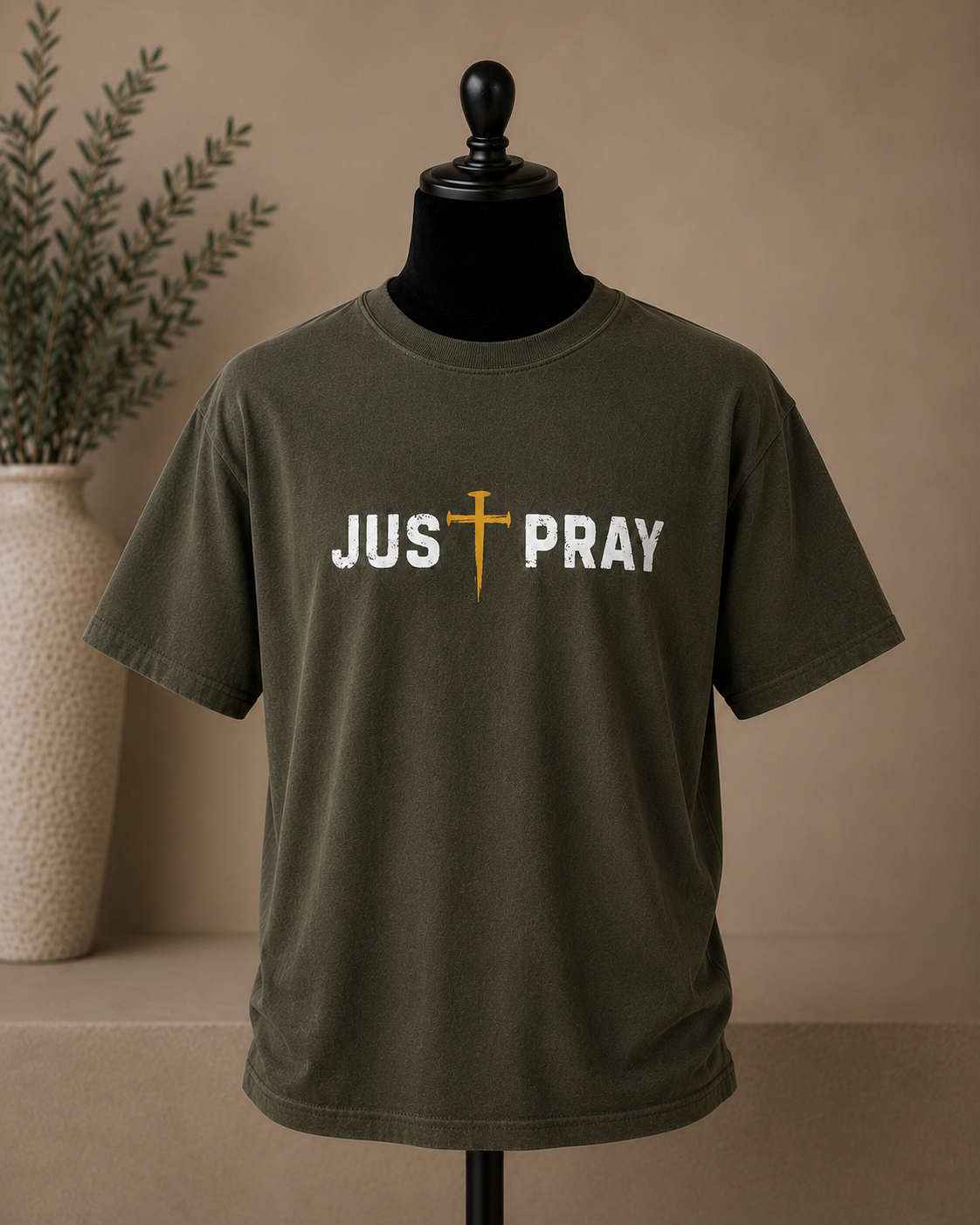 JUST PRAY™ Signature Tee Olive/Gold