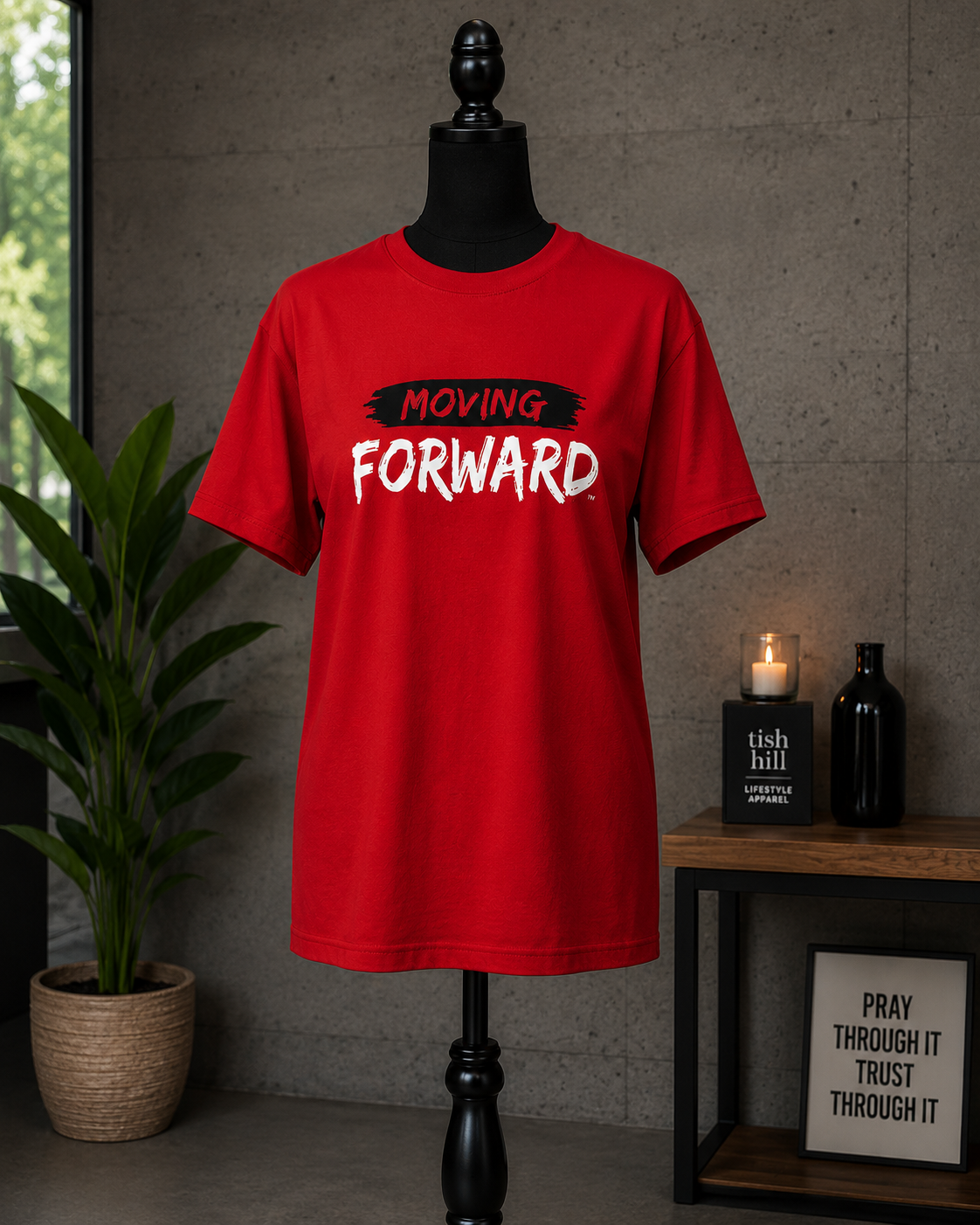 Moving Forward™ Statement Tee – Red / Black / White Edition