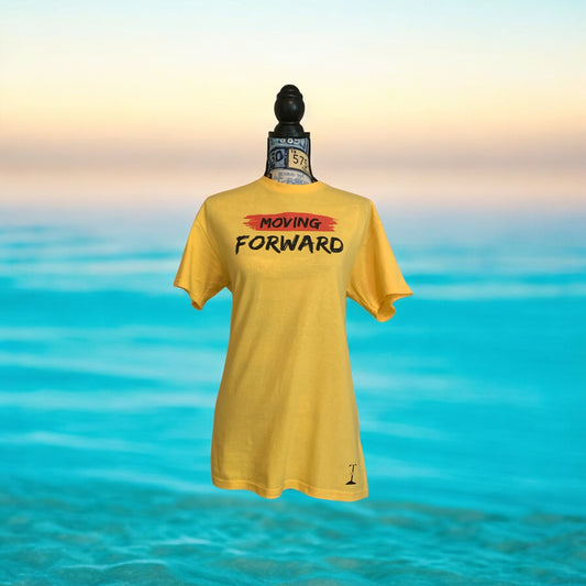 Yellow Short Sleeve T-shirt with the empowering and inspiring phrase "Moving Forward". Unisex (Men / Women) **Free Shipping**