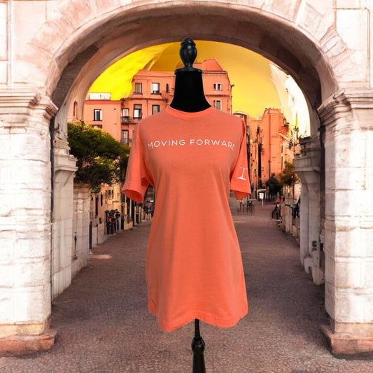 Peach Short Sleeve T-shirt with the empowering and inspiring phrase "Moving Forward" Unisex (Men / Women) **Free Shipping**