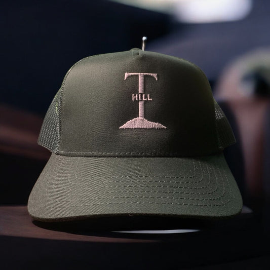 T Hill Embroidered Forest Green Trucker Hat Snapback - One Size Fits All ** Free Shipping **