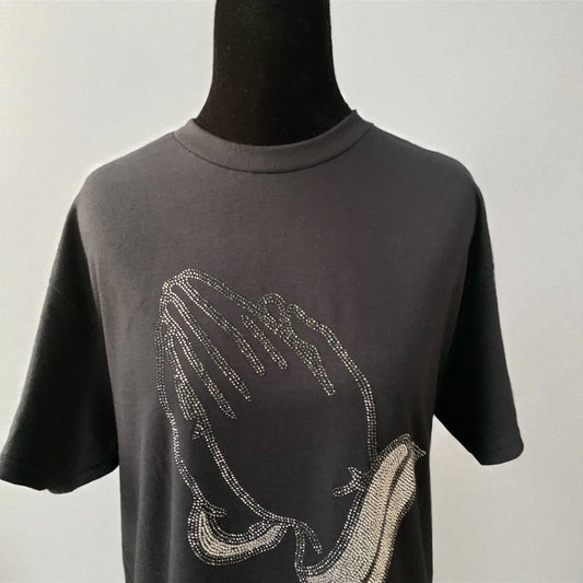 HANDS OF FAITH: SPARKLING RHINESTONE T-SHIRT ** Free Shipping **
