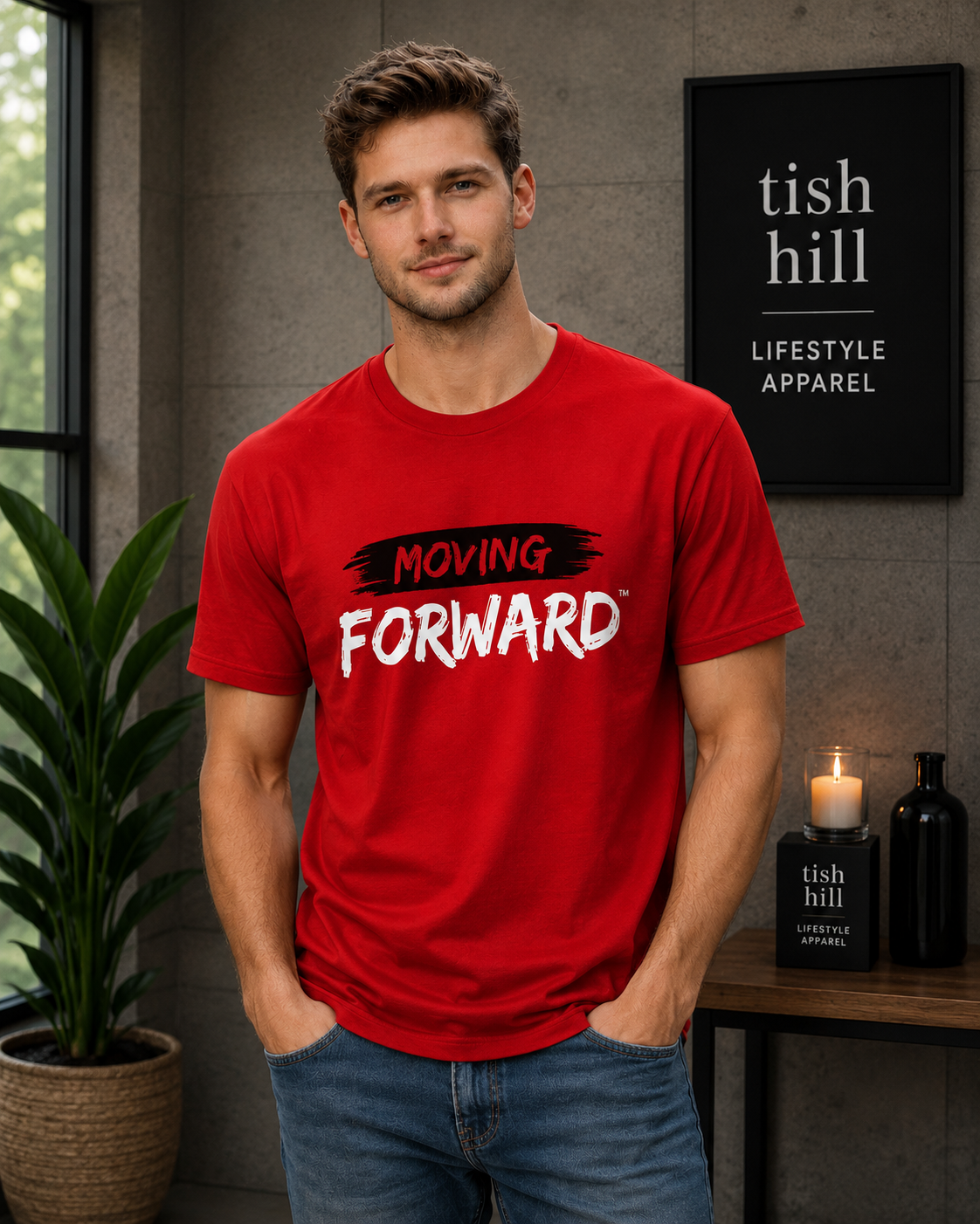 Moving Forward™ Statement Tee – Red / Black / White Edition